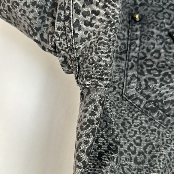 Guess Grey Leopard Print Bejeweled Power Skinny Jeans - Picture 7 of 12